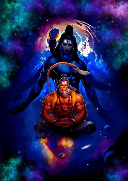 Bhagwan Hanuman and Bhagwan Shiv