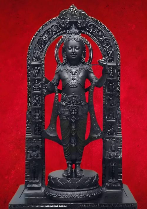 lord rama statue in red background